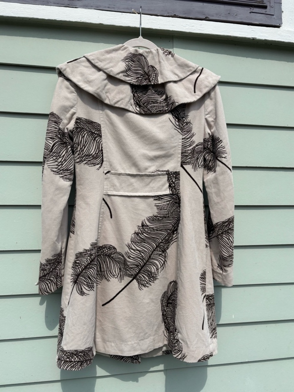 Anthropologie Elevenses Ruffled Plume Coat - Picture 4 of 6